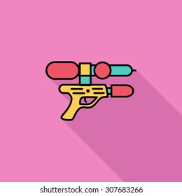 Gun toy icon. Flat vector related icon with long shadow for web and mobile applications. It can be used as - logo, pictogram, icon, infographic element. Vector Illustration.