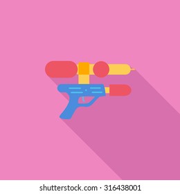 Gun toy icon. Flat vector related icon with long shadow for web and mobile applications. It can be used as - logo, pictogram, icon, infographic element. Vector Illustration.
