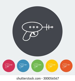 Gun toy icon. Thin line flat vector related icon for web and mobile applications. It can be used as - logo, pictogram, icon, infographic element. Vector Illustration. 