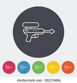 Gun toy icon. Thin line flat vector related icon for web and mobile applications. It can be used as - logo, pictogram, icon, infographic element. Vector Illustration. 