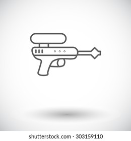 Gun toy icon. Thin line flat vector related icon for web and mobile applications. It can be used as - logo, pictogram, icon, infographic element. Vector Illustration. 