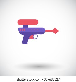 Gun toy icon. Thin line flat vector related icon for web and mobile applications. It can be used as - logo, pictogram, icon, infographic element. Vector Illustration.