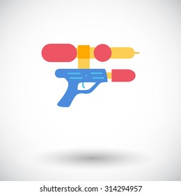 Gun toy icon. Thin line flat vector related icon for web and mobile applications. It can be used as - logo, pictogram, icon, infographic element. Vector Illustration.