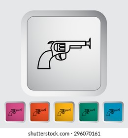 Gun toy thin line flat vector related icon set for web and mobile applications. It can be used as - logo, pictogram, icon, infographic element. Vector Illustration. 