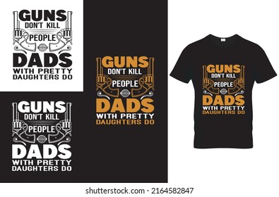 gun t-shirt design and typography vector template