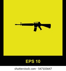 Gun vector black icon. Isolated illustration. Business picture.