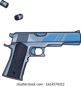 gun vector with bullet cap
