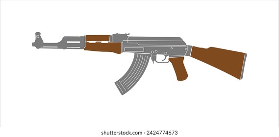 Pistola vector diseño de arte AK 47 vector editable 