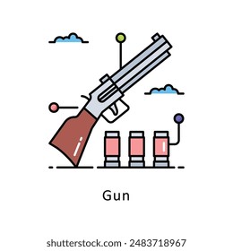 Gun vector   Filled outline Design illustration. Symbol on White background EPS 10 File