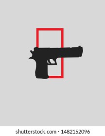 Gun vector graphics design logo art.