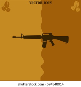 Gun vector  icon. Coffee symbol background.