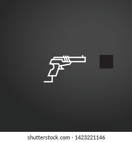 Gun vector icon. Gun concept stroke symbol design. Thin graphic elements vector illustration, outline pattern for your web site design, logo, UI. EPS 10.