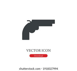 Gun vector icon.  Editable stroke. Symbol in Line Art Style for Design, Presentation, Website or Apps Elements. Pixel vector graphics - Vector