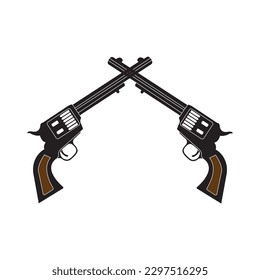 Gun vector icon illustration logo template.