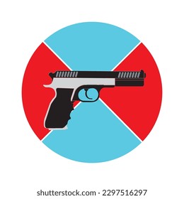 Gun vector icon illustration logo template.