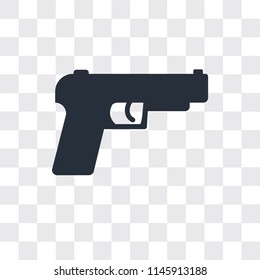 Gun vector icon isolated on transparent background, Gun logo concept