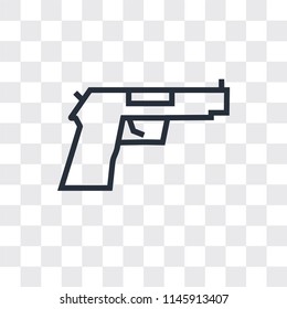 Gun vector icon isolated on transparent background, Gun logo concept