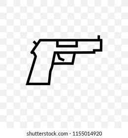Gun vector icon isolated on transparent background, Gun logo concept