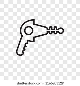 Gun vector icon isolated on transparent background, Gun logo concept