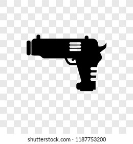 Gun vector icon isolated on transparent background, Gun transparency logo concept