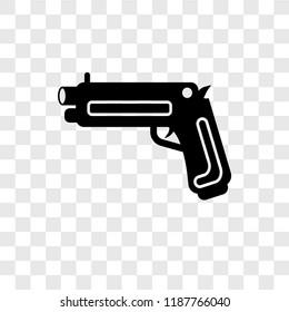 Gun vector icon isolated on transparent background, Gun transparency logo concept