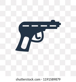 Gun vector icon isolated on transparent background, Gun transparency concept can be used web and mobile