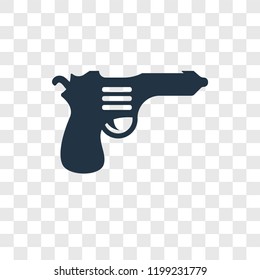 Gun vector icon isolated on transparent background, Gun transparency logo concept