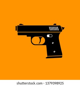  Gun vector icon on orange background