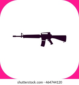 Gun vector icon on white background.