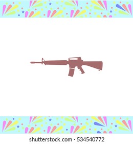 Gun vector icon on white background. Isolated illustration. Business picture.