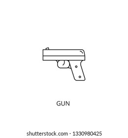 Gun vector icon, outline style, editable stroke