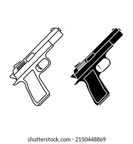 Gun vector icon set. weapon illustration sign collection. shooting symbol. army logo.