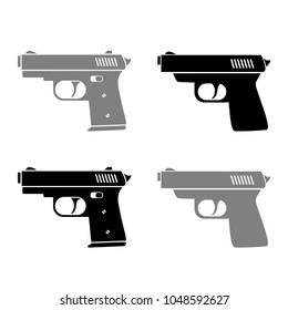 Gun vector icons on white background