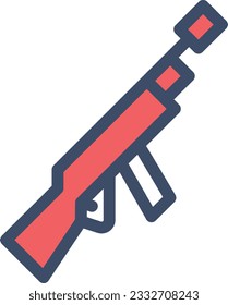 gun vector illustration isolated on a transparent background. color vector icons for concept or web graphics.