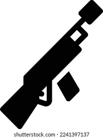 ilustración del vector de armas en un fondo transparente. Símbolos de calidad superior. Iconos vectoriales de glifos para diseño de conceptos y gráficos.
