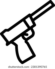 Vektorgrafik mit Pistole auf transparentem Hintergrund. Hochwertige Symbole. Dünne Vektorsymbole für Konzept und Grafikdesign.