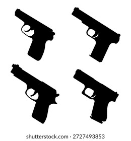 Ilustraciones vectoriales de pistola – pistola y arma de fuego icono colección