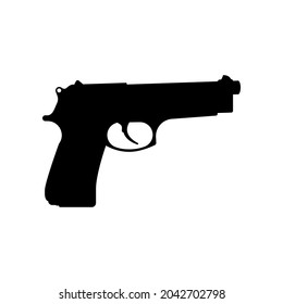 Vector de arma aislado en fondo blanco. vector de arma de silueta.