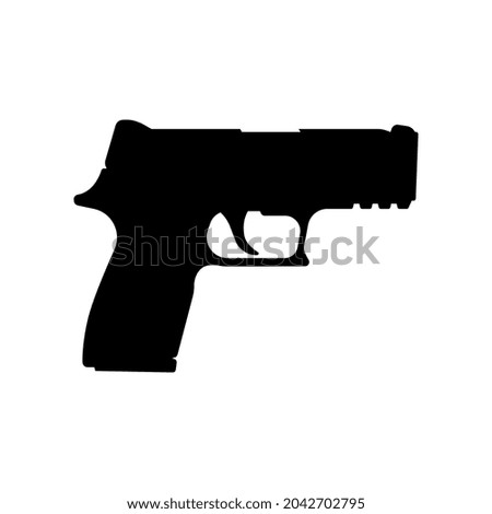 Gun vector isolated on white background. silhouette gun vector.