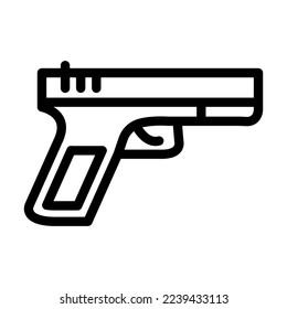 Gun Vector Line Icon Design