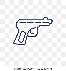 Gun vector outline icon isolated on transparent background, high quality linear Gun transparency concept can be used web and mobile