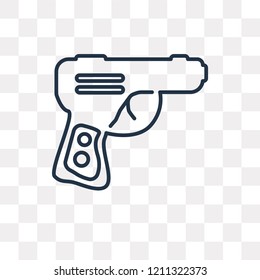 Gun vector outline icon isolated on transparent background, high quality linear Gun transparency concept can be used web and mobile