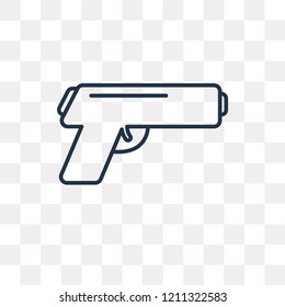 Gun vector outline icon isolated on transparent background, high quality linear Gun transparency concept can be used web and mobile