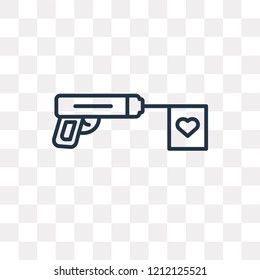 Gun vector outline icon isolated on transparent background, high quality linear Gun transparency concept can be used web and mobile