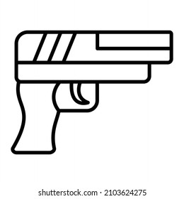 Icono De Contorno De Vector De Pistola Aislado En Fondo Blanco
