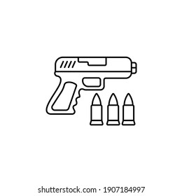 Ilustración de estilo de icono de contorno vectorial de arma. archivo EPS 10