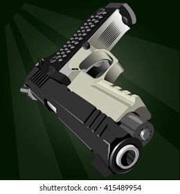 gun vector realistic style green