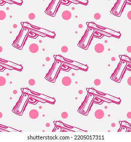 Gun vector seamless pattern for print or web design