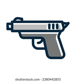 Gun Vector Thick Line Filled Dark Colors Icons For Personal And Commercial Use.
