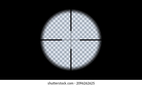 Gun Viewfinder. Sniper, Hunting Scope On A Transparent Background. Distance Zoom. Vector Illustration.